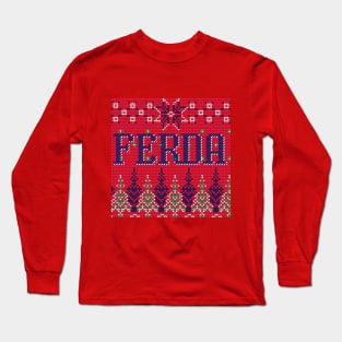 Ugly Christmas Sweater Letterkenny Ferda in red Long Sleeve T-Shirt